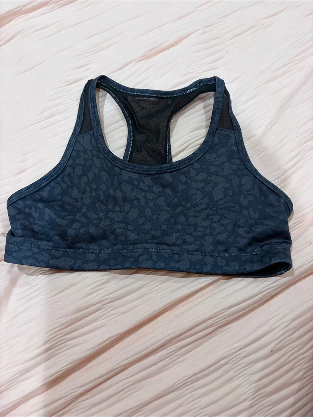 old navy racerback sports bra black cheetah print girls M (8)